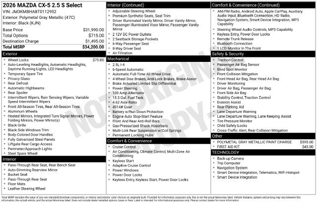 Certified 2026 MAZDA CX-5 Select AWD/4WD image 33