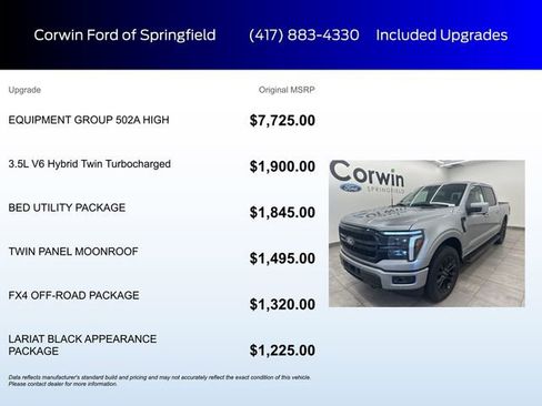 New 2025 Ford F150 Lariat w/ Equipment Group 502A High image 5