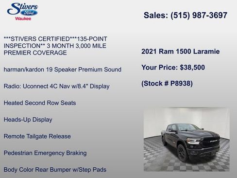 Used 2021 RAM 1500 Laramie w/ Sport Appearance Package image 29