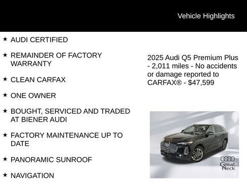 Certified 2025 Audi Q5 Premium Plus w/ Premium Plus AWD/4WD image 10