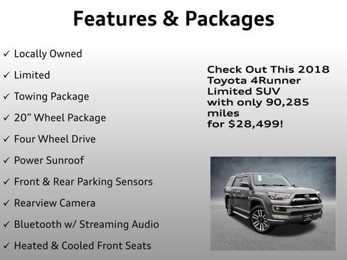 Used 2018 Toyota 4Runner Limited AWD/4WD image 4