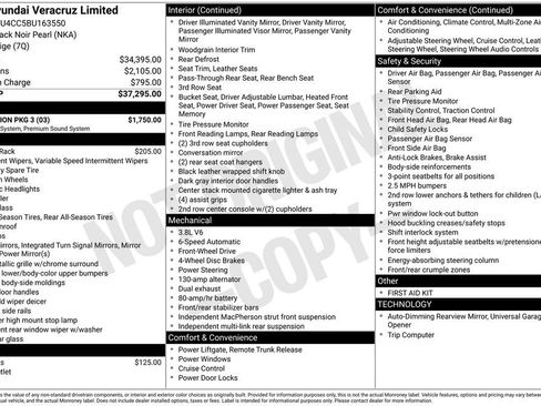 Used 2011 Hyundai Veracruz Limited w/ Navigation Pkg 3 FWD image 2