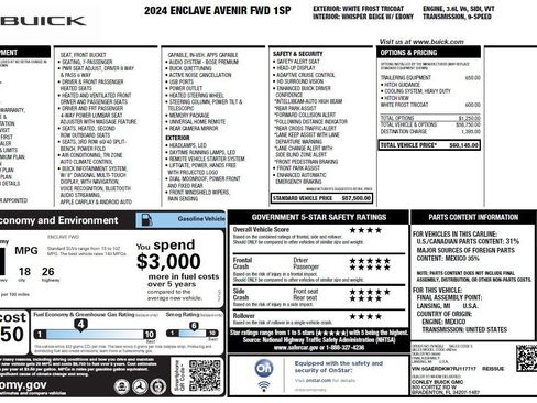 Used 2024 Buick Enclave Avenir w/ Trailering Package, 5000 lbs. image 3