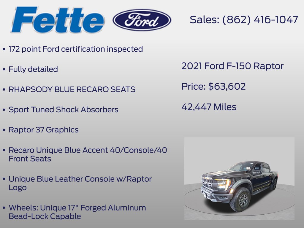 Used 2021 Ford F150 Raptor w/ Raptor 37 Performance Package AWD/4WD image 13