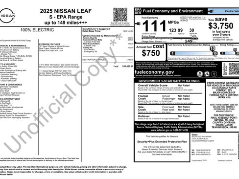 Used 2025 Nissan Leaf S FWD image 2