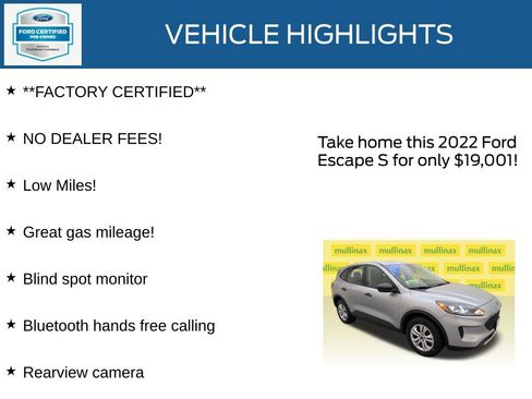 Certified 2022 Ford Escape S AWD/4WD image 12