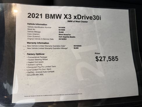 Used 2021 BMW X3 xDrive30i w/ Convenience Package AWD/4WD image 20