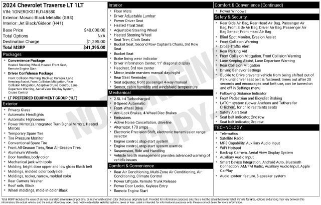 Used 2024 Chevrolet Traverse LT FWD image 5