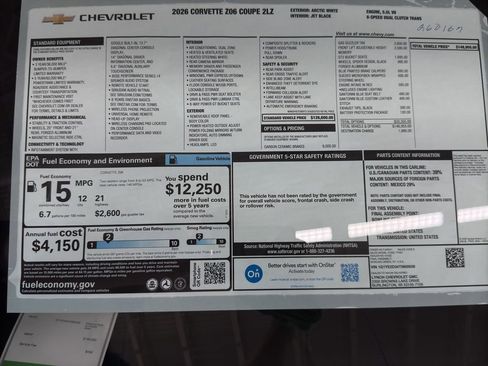 New 2026 Chevrolet Corvette Z06 w/ Battery Protection Package image 41