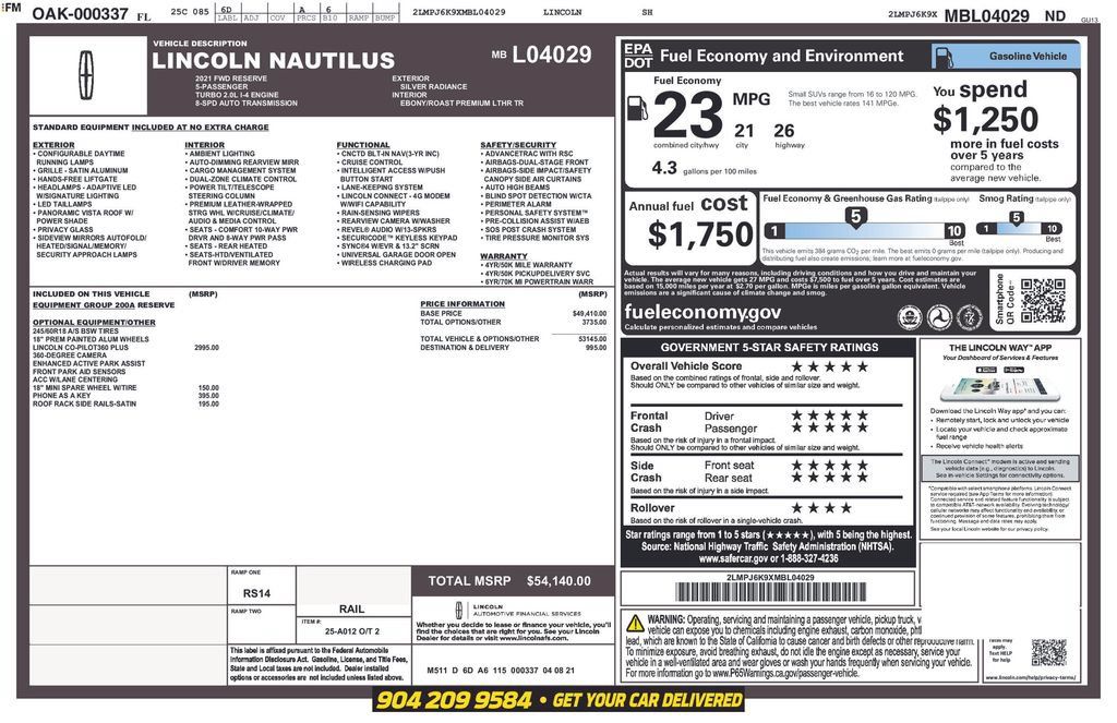 Used 2021 Lincoln Nautilus Reserve FWD image 41