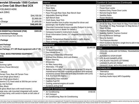 Used 2021 Chevrolet Silverado 1500 Custom Trail Boss w/ LPO, Dark Essentials Package AWD/4WD image 43