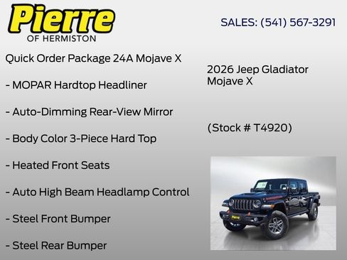 New 2026 Jeep Gladiator Mojave AWD/4WD image 6