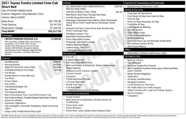 Used 2021 Toyota Tundra Limited w/ Limited Premium Package AWD/4WD image 10