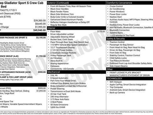 New 2026 Jeep Gladiator Sport AWD/4WD image 4