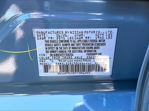 New 2026 Nissan Sentra SV w/ Floor Mat Package FWD image 13