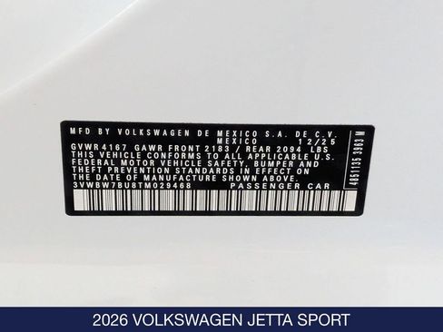 New 2026 Volkswagen Jetta Sport image 17