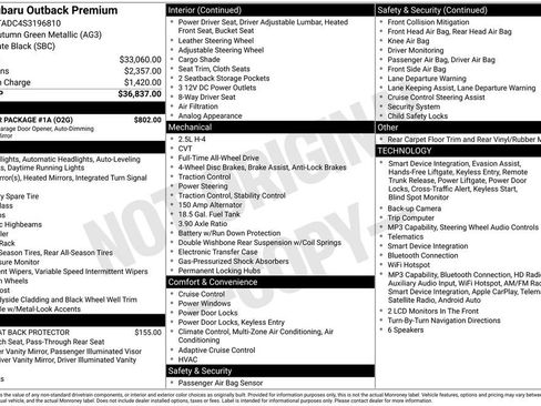 Used 2025 Subaru Outback Premium w/ Popular Package #1A AWD/4WD image 19