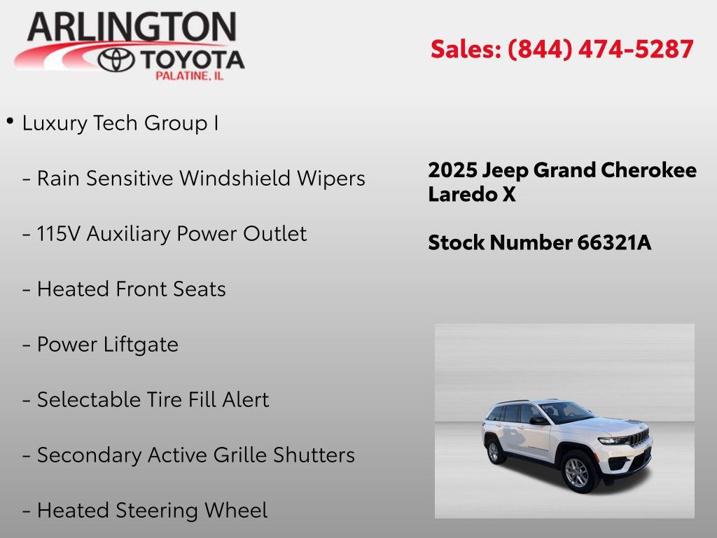 Used 2025 Jeep Grand Cherokee Laredo X w/ Luxury Tech Group I AWD/4WD image 2