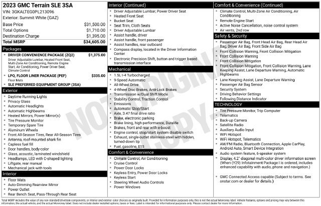 Used 2023 GMC Terrain SLE w/ Driver Convenience Package AWD/4WD image 7