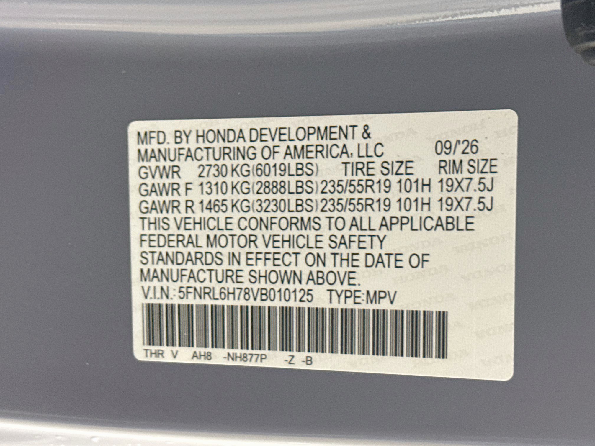 New 2027 Honda Odyssey Sport-L image 40