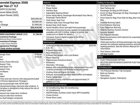 Used 2025 Chevrolet Express 3500 LT w/ LT Preferred Equipment Group RWD image 1