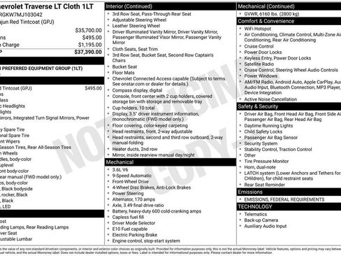 Used 2021 Chevrolet Traverse LT image 6