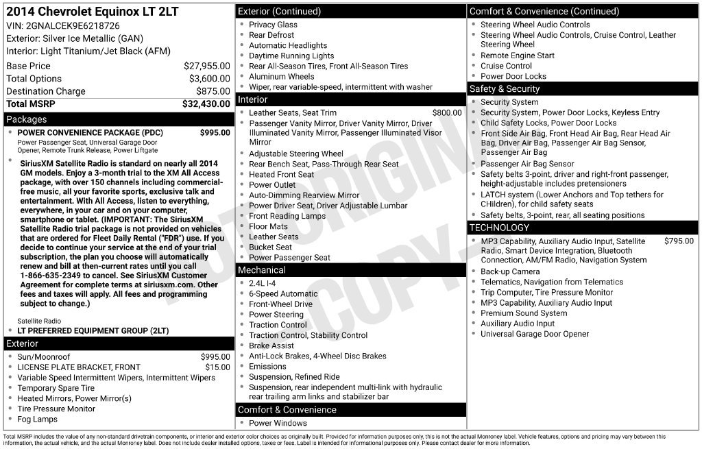 Used 2014 Chevrolet Equinox LT w/ Power Convenience Package FWD image 7