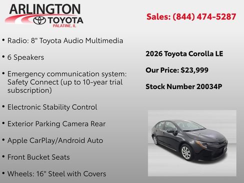 Used 2026 Toyota Corolla LE FWD image 4