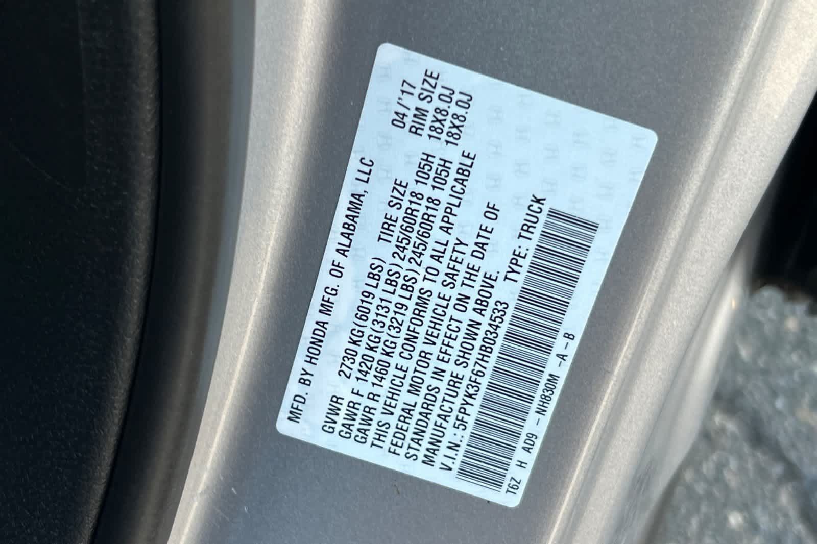 Used 2017 Honda Ridgeline RTL-T image 33