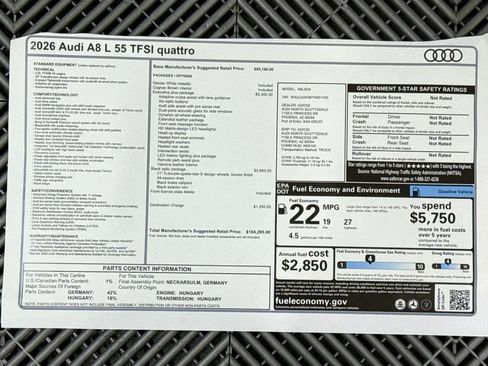 New 2026 Audi A8 L 3.0T image 9