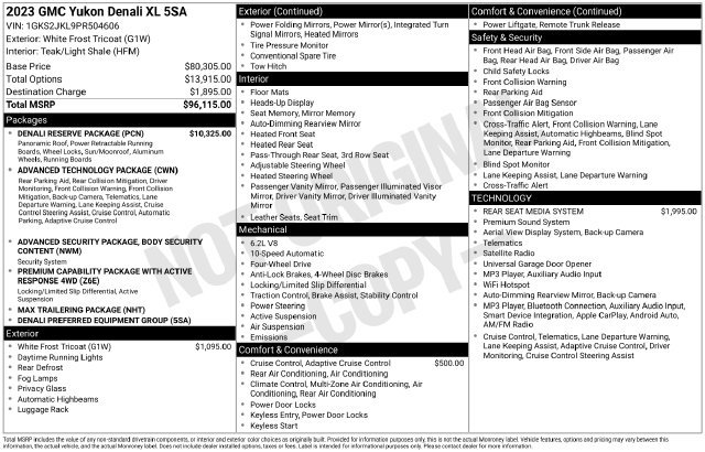 Used 2023 GMC Yukon XL Denali w/ Denali Reserve Package AWD/4WD image 34