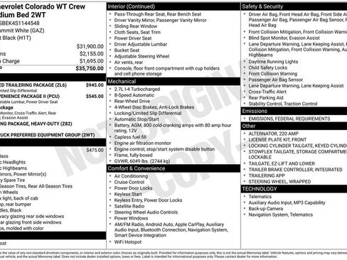 New 2025 Chevrolet Colorado W/T w/ Advanced Trailering Package image 59