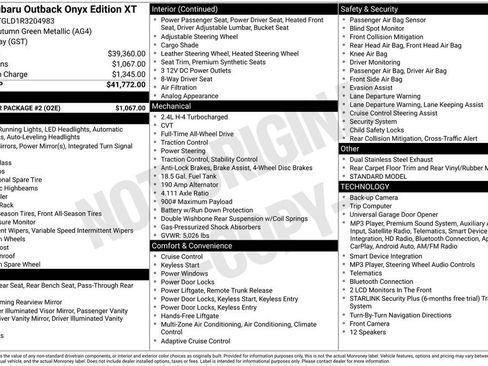 Used 2024 Subaru Outback Onyx Edition XT w/ Popular Package #2 AWD/4WD image 10