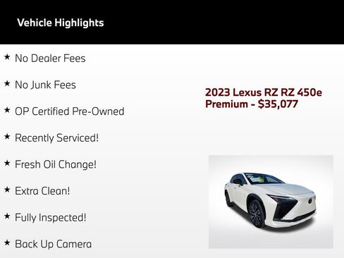 Used 2023 Lexus RZ 450e Premium w/ Technology Package AWD/4WD image 53