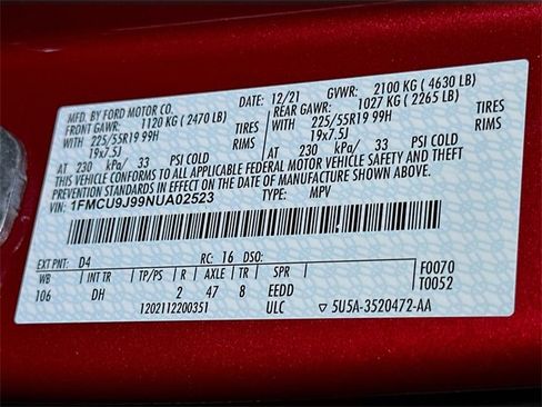 Certified 2022 Ford Escape Titanium w/ Titanium Elite Package image 15