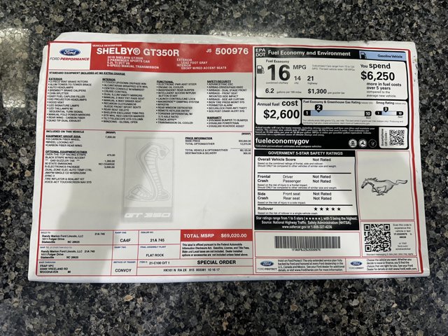 Used 2018 Ford Mustang Shelby GT350R w/ GT350R Equipment Group 920A RWD image 40