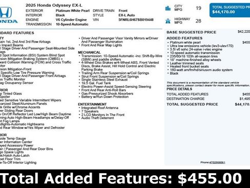 Used 2025 Honda Odyssey EX-L image 3