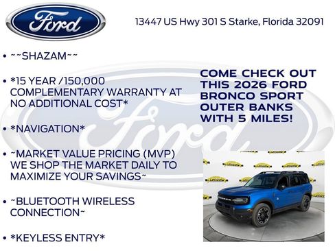 New 2026 Ford Bronco Sport Outer Banks w/ Outer Banks Tech Package+ image 5