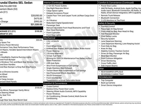 Used 2020 Hyundai Elantra SEL w/ Cargo Package (C1) FWD image 3