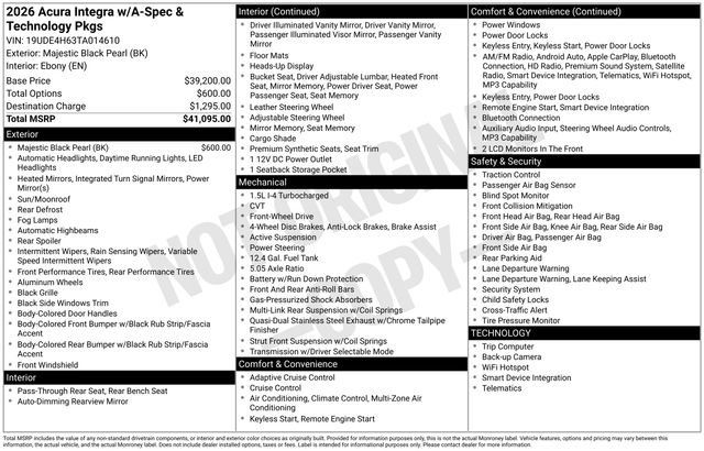 Used 2026 Acura Integra A-Spec w/ Technology Package FWD image 2