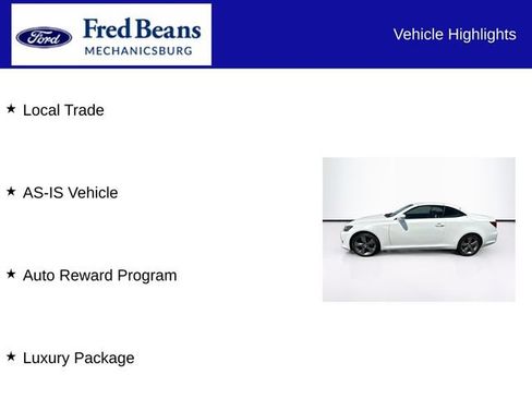 Used 2011 Lexus IS 250C w/ Luxury Pkg RWD image 7