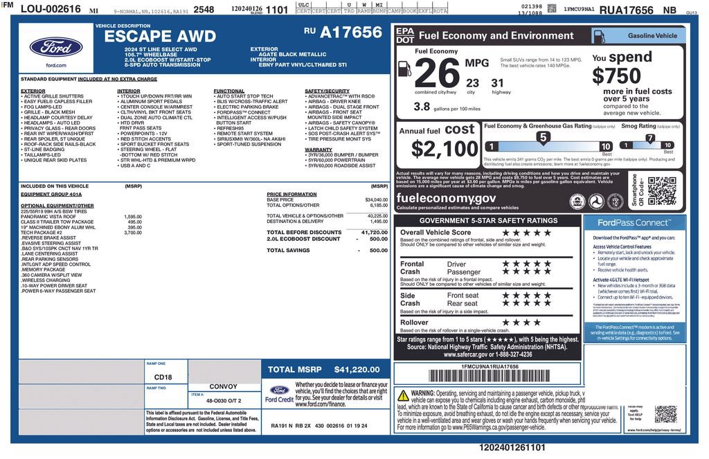 Used 2024 Ford Escape ST-Line Select w/ Tech Pack #2 AWD/4WD image 27