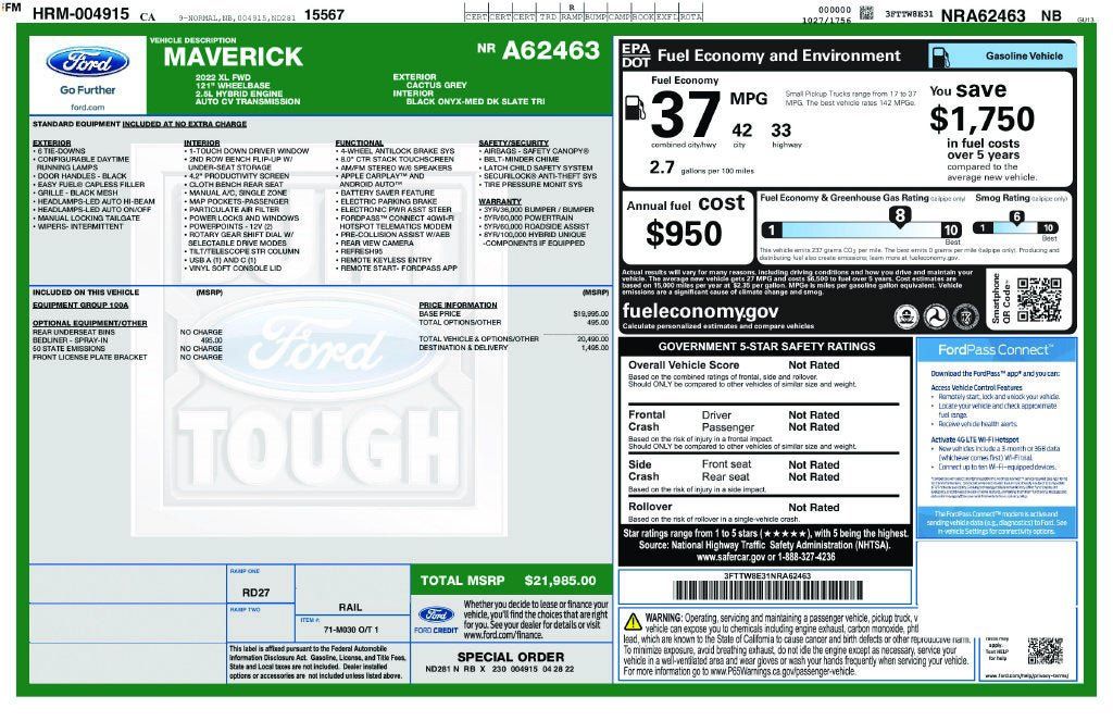 Used 2022 Ford Maverick XL FWD image 33