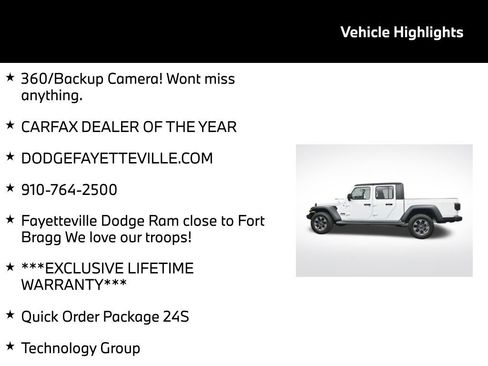 Used 2020 Jeep Gladiator Sport w/ Quick Order Package 24S AWD/4WD image 5