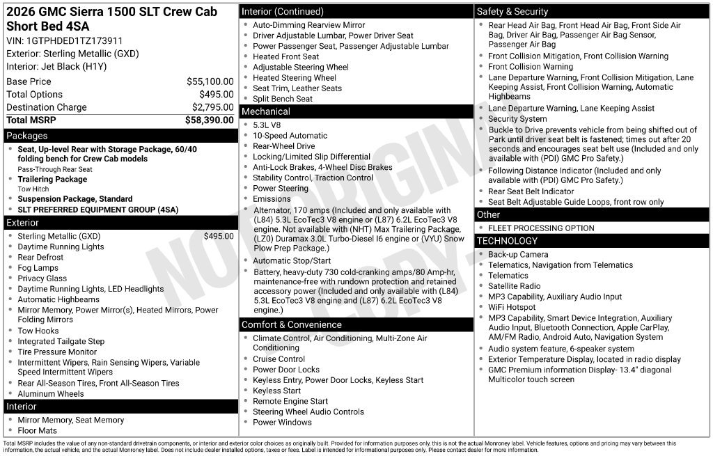 Used 2026 GMC Sierra 1500 SLT RWD image 33