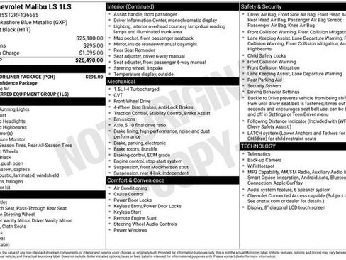 Used 2024 Chevrolet Malibu LS w/ LPO, Floor Liner Package FWD image 6