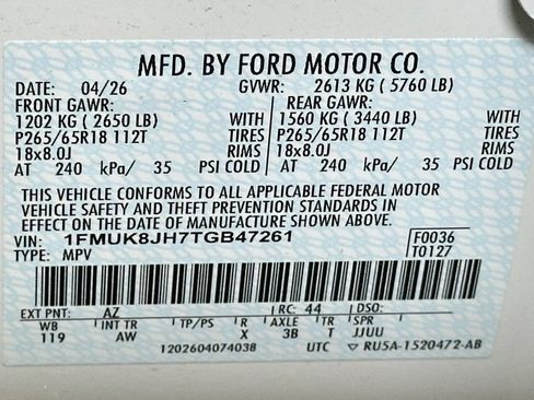 New 2026 Ford Explorer Tremor w/ Tremor Convenience Package AWD/4WD image 48