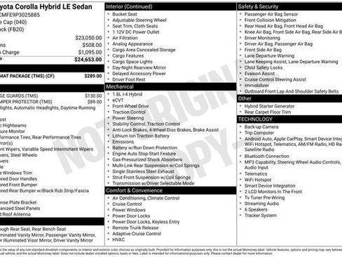 Used 2023 Toyota Corolla LE w/ Carpet Mat Package (TMS) FWD image 12