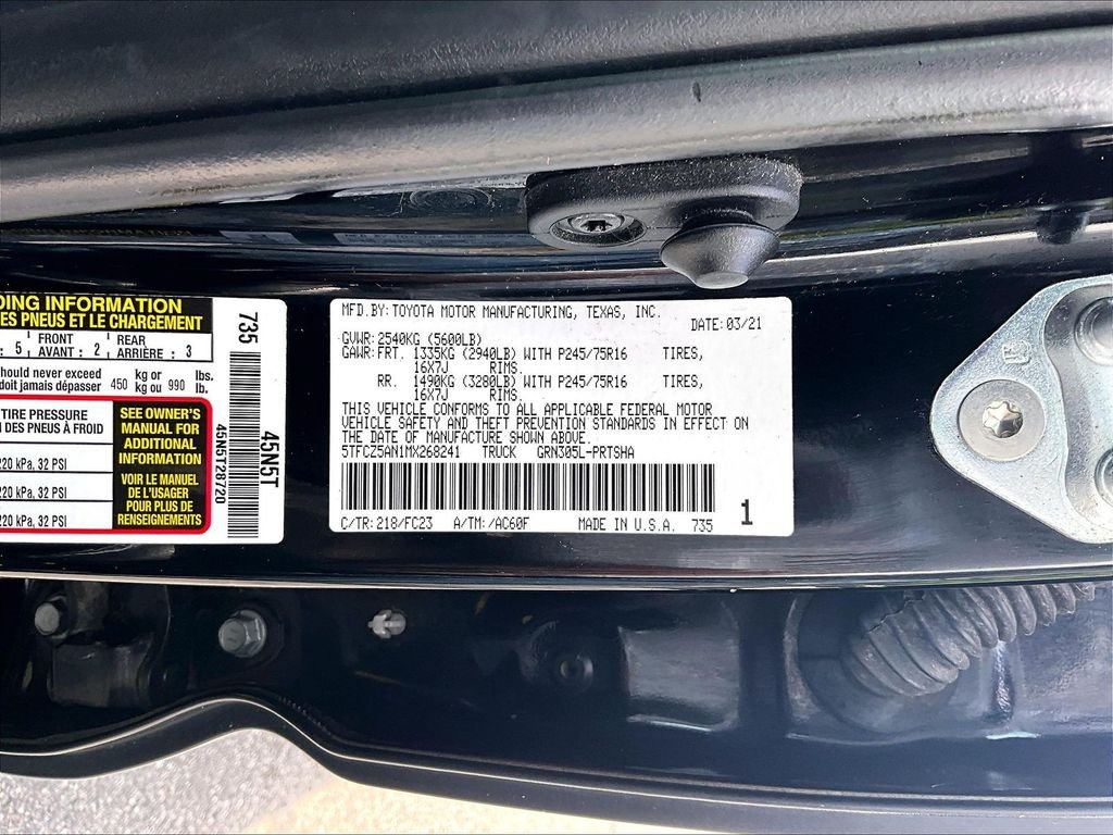 Certified 2021 Toyota Tacoma SR5 AWD/4WD image 36