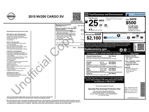 Used 2015 Nissan NV200 SV w/ Back Door Glass Package FWD image 3